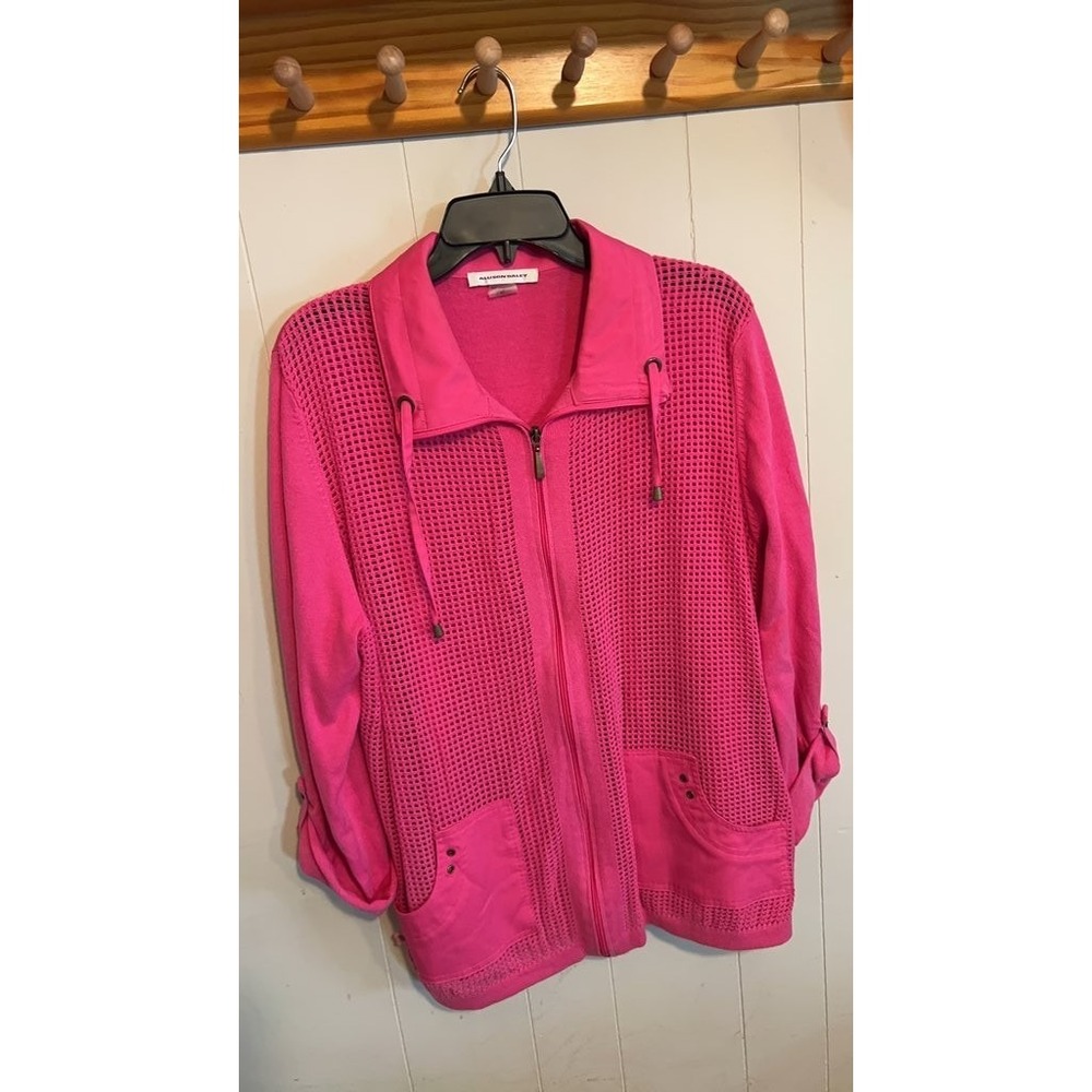 Allison Daley Pink Mesh Knit Jacket XL